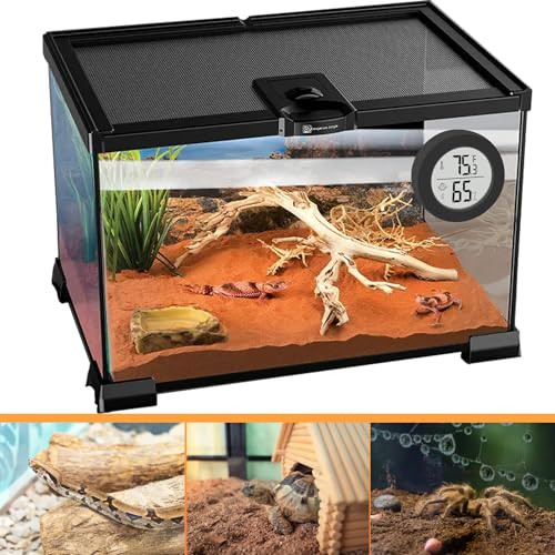 Reptile Tank Accessories Pack Bearded Dragon Tank Thermometer Full 2 Black