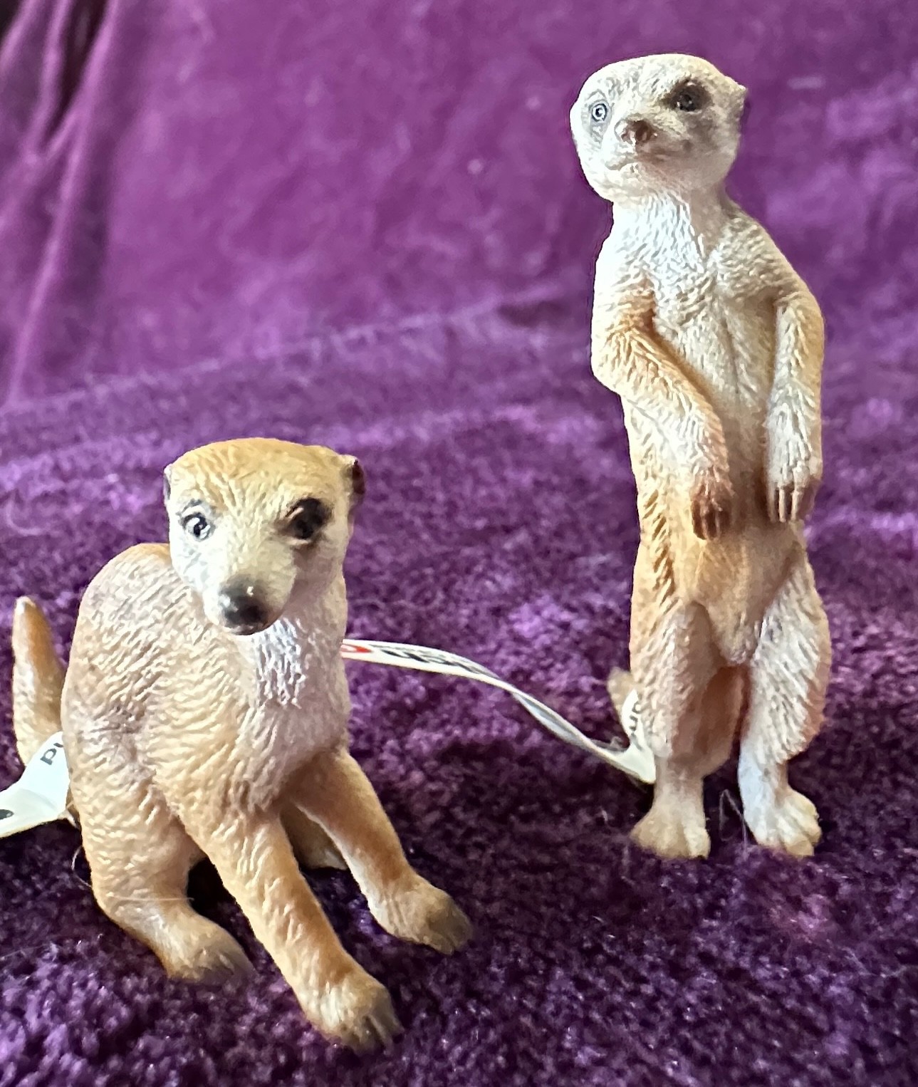 Schleich & Papo Wildlife Lot – Bobcat, Lemur w/ Baby, Meerkats – Excellent Cndtn