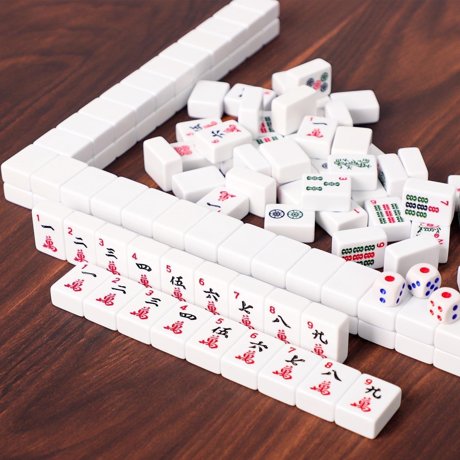 ZGME American Mahjong Set,166 White Tiles with Blue Rectangular Bag and Acces…