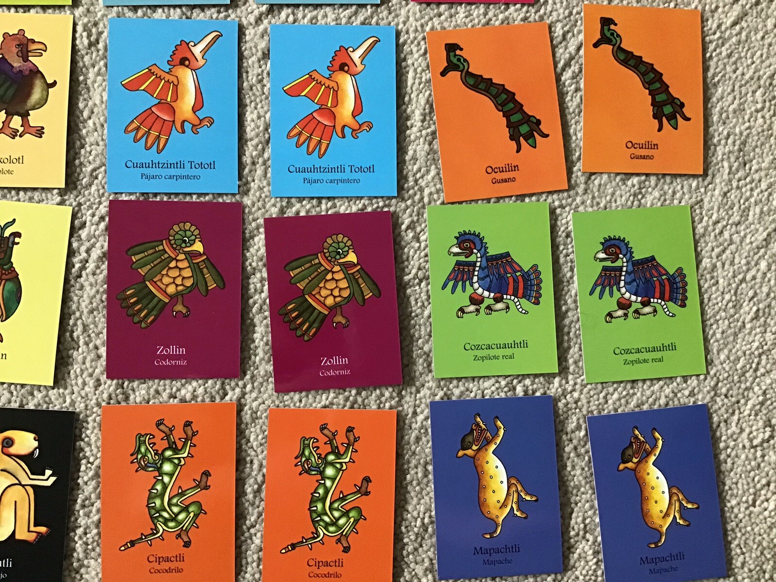 Memorama Animals of Pre-Hispanic Mexico 64 Cards Memory Matching Game in Case