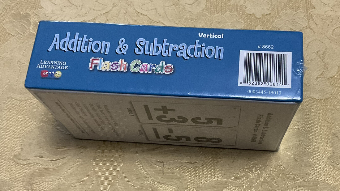 Double-Value Vertical Flash Cards – Addition & Subtraction Set – Set of 81 New