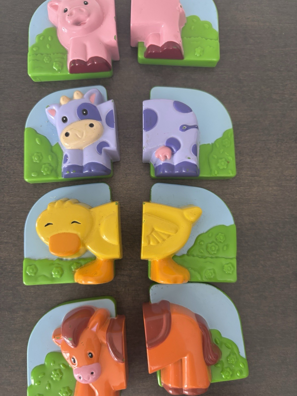LeapFrog Fridge Phonics Farm Barn Replacement Animals Magnets Kids Lot of 4 set