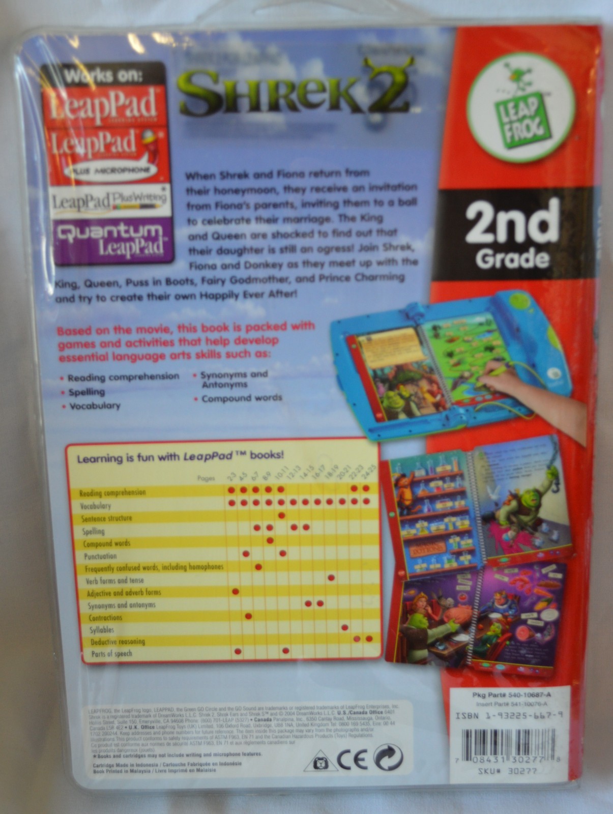 NW LeapFrog LeapPad Reading Storybook Grade 2 Learn SHREK 2 Vocabulary Spelling