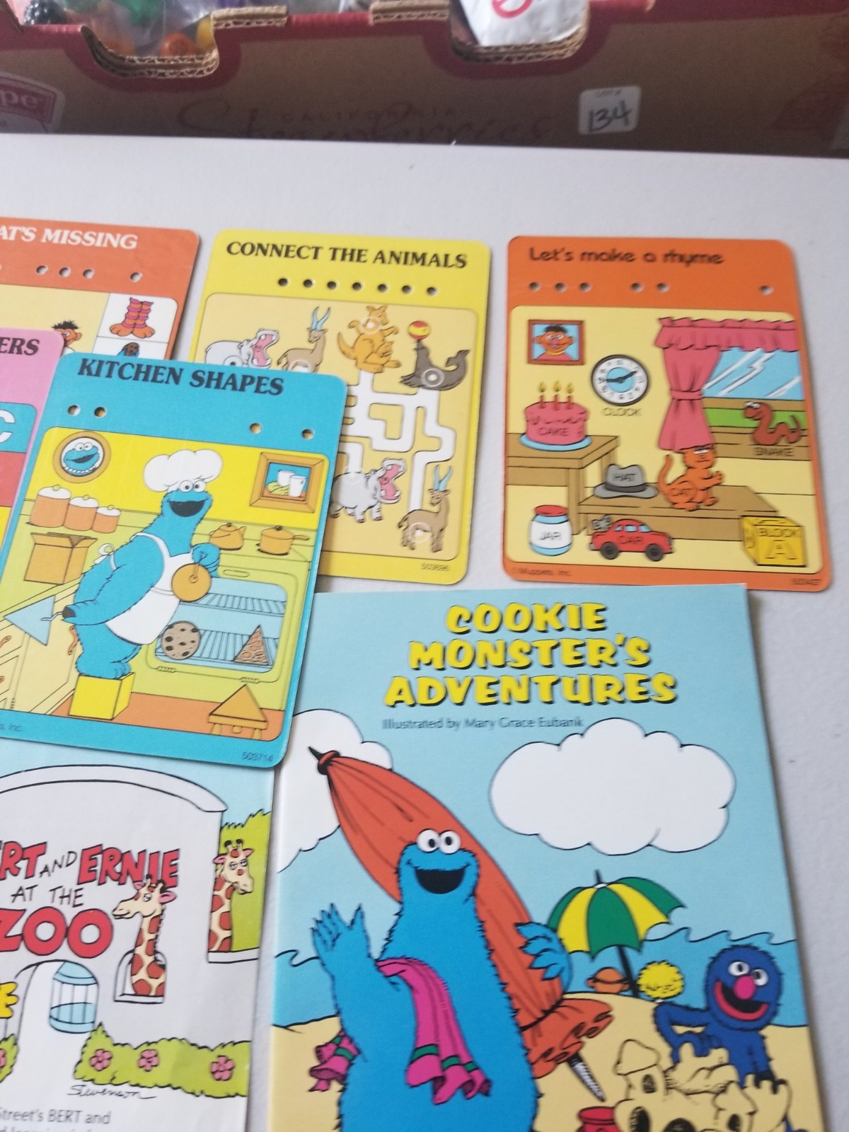 VINTAGE 1987 COLECO SESAME STREET BIG BIRD TOUCH AND TALK REPLACEMENT CARDS +