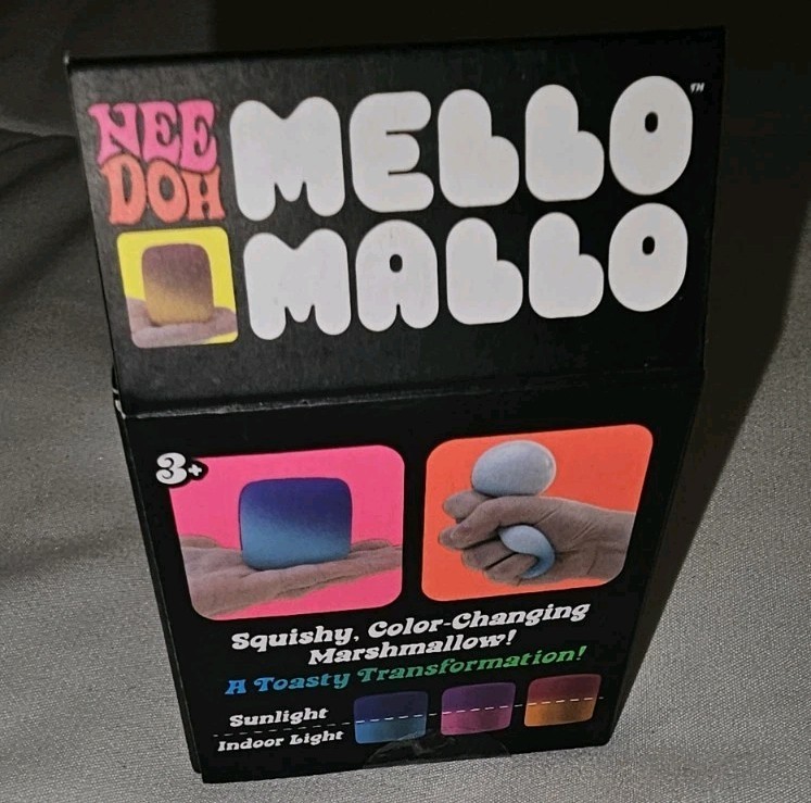 Nee Doh Blue Mello Mallo Squishy Stress Anxiety Fidget UV Color Changing Toy