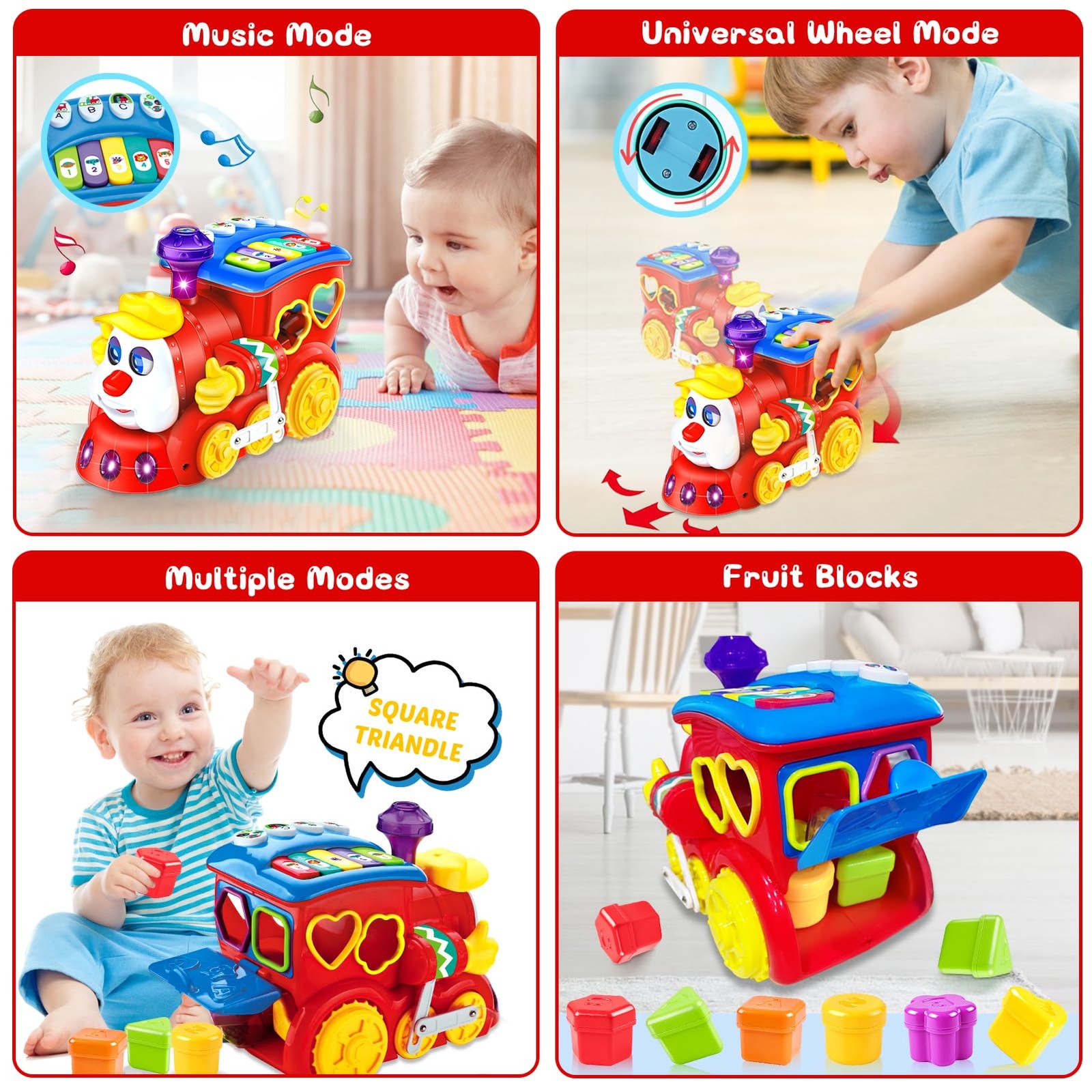 Baby Toys for 1 Year Old Boy Girl Gift Small, Red, Blue, Yellow, Green