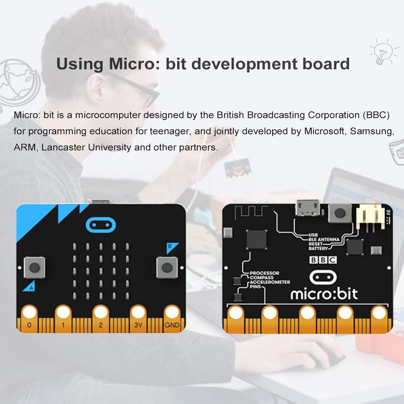 Yahboom Micro:bit STEM Robot Car Kit for Kids Coding Python Robotics DIY