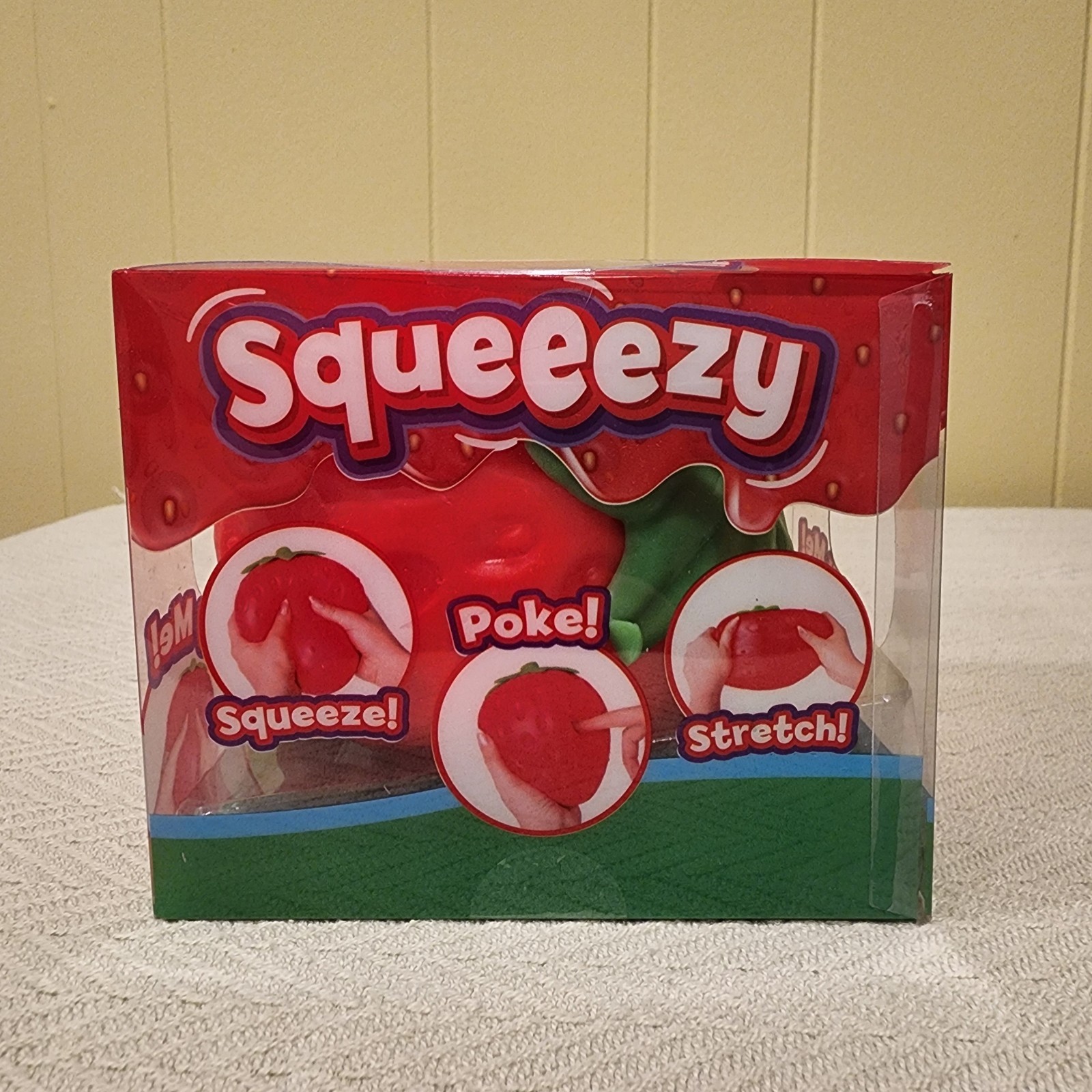 🍓 Sunny Days Jumbo Squeezy Squeeezy Strawberry Squishy Toy Stress Relief Toy