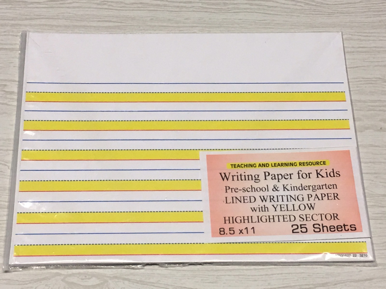 Writing Paper for Kids – Lined Writing Paper Yellow Highlighted Sectors