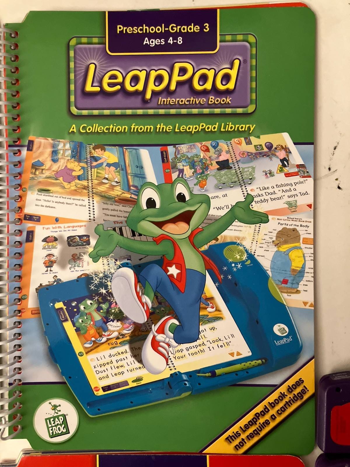 Lot of 3 Leap Frog Leap Pad Reading & Vocab Math Richard Scarry & 2 Cartridges