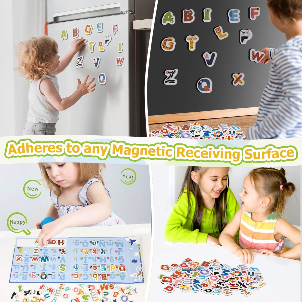 78PCS Large Magnetic Animal Alphabet Letters Educational Toy for Age 3+ Kids