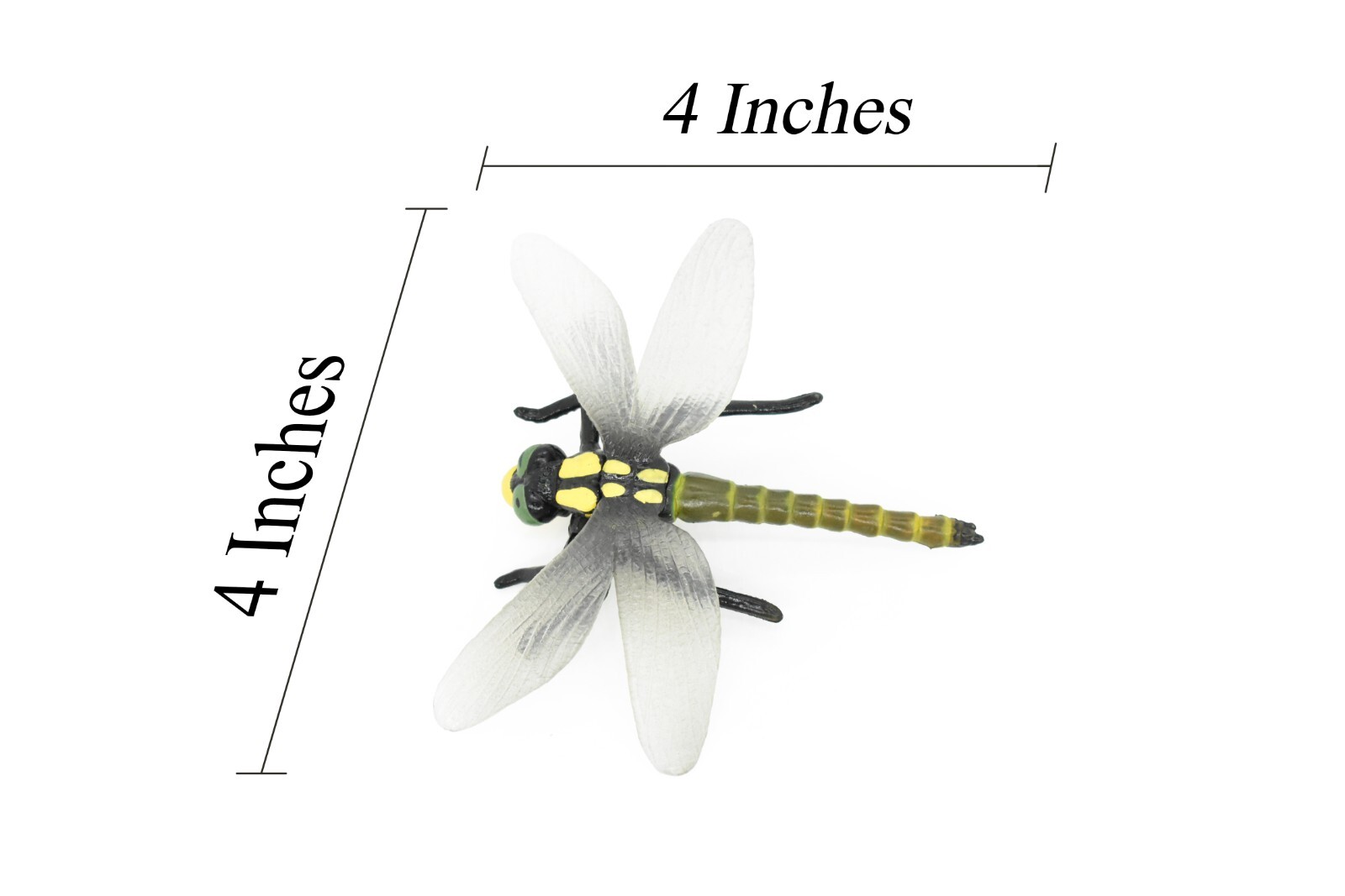 Dragonfly, Insect, Figure, Realistic Rubber Model, Hand Painted Toy 4 Inches