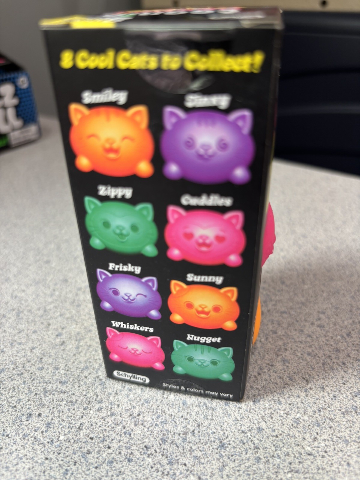 NeeDoh Teenie Cool Cats Stress Ball 3-Pack, Purple Pink Orange NIB 100% Seller