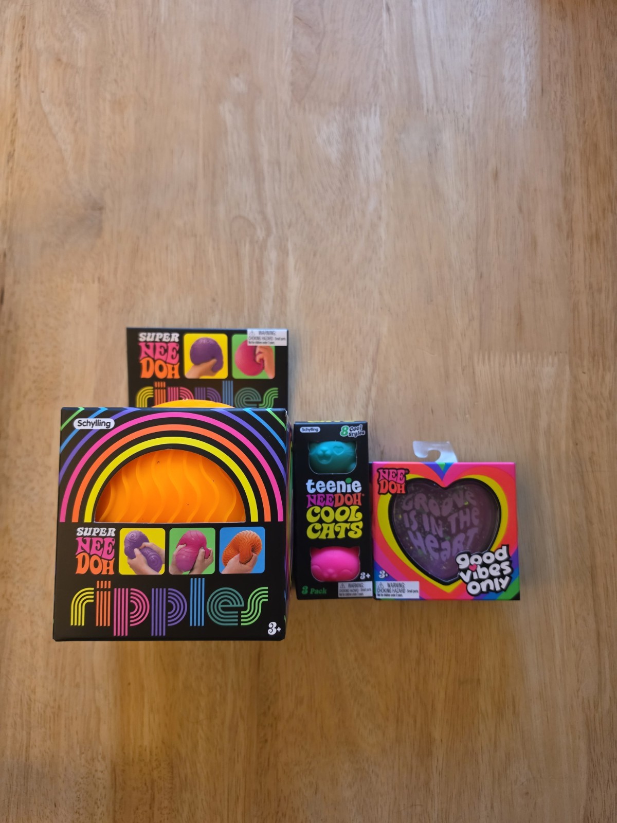 Nee Doh Ripples Good Vibes Only Teenie Cool Cats Lot Tactile Sensory Fidget