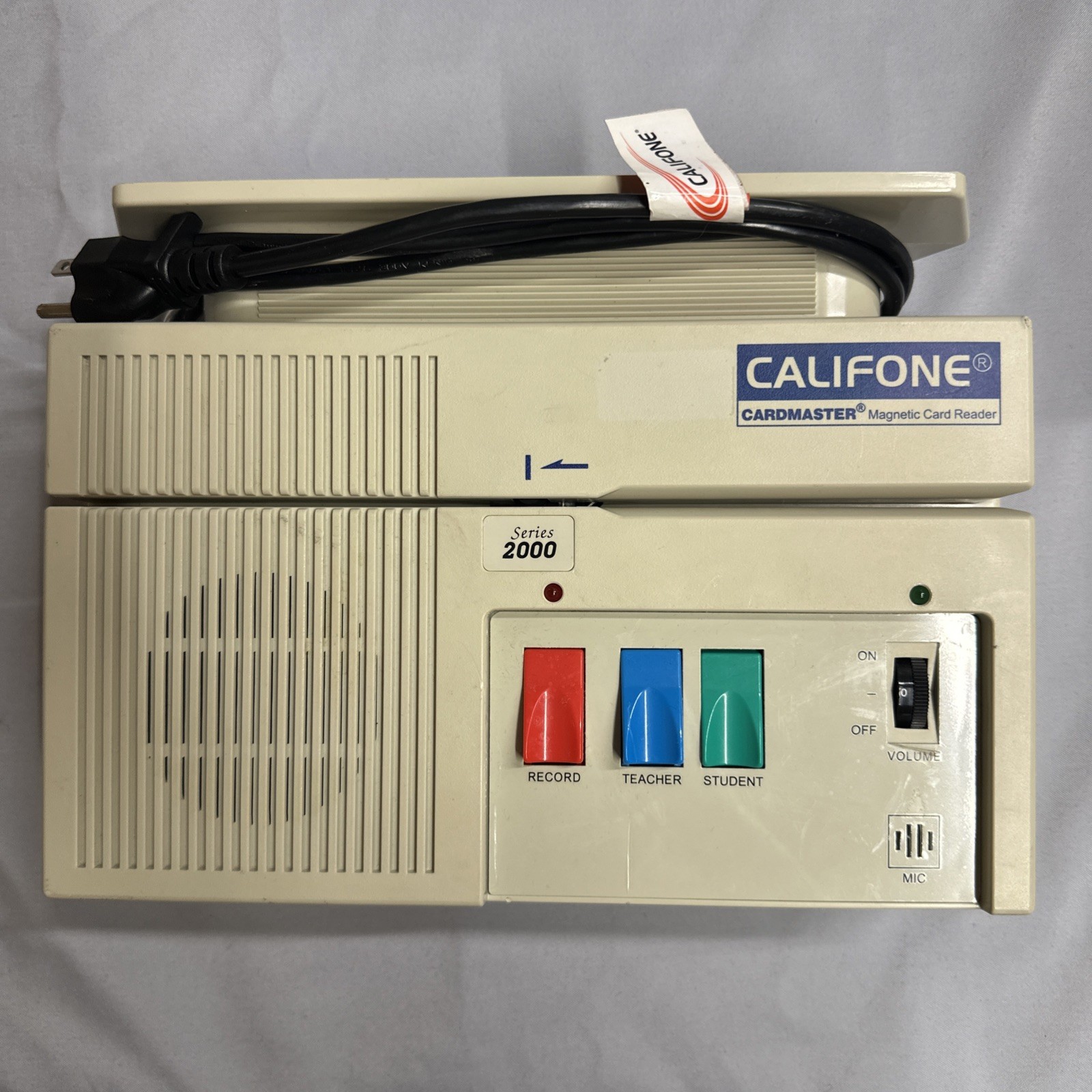 Califone Cardmaster SERIES 2000 Magnetic Card Reader Model 2010 -0336