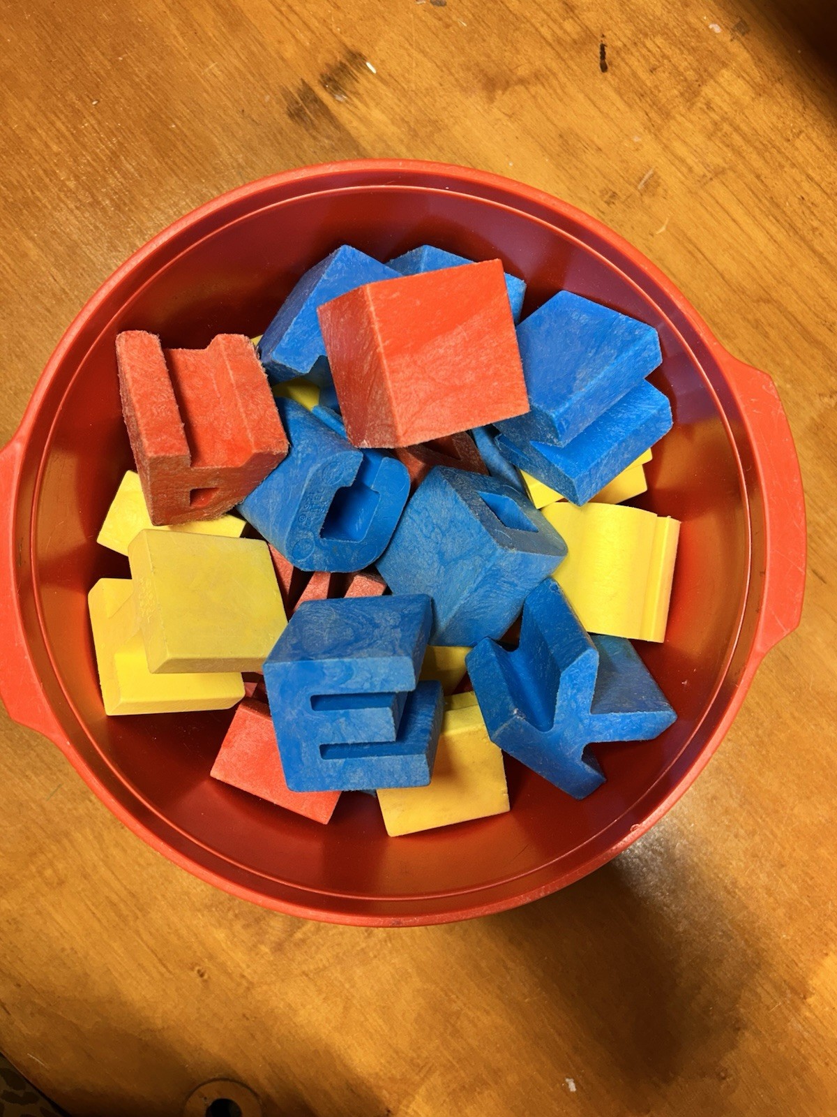 VTG 1971 Mattel Tuff Stuff ABC Blocks Complete Alphabet Bucket 30 2″ Letters