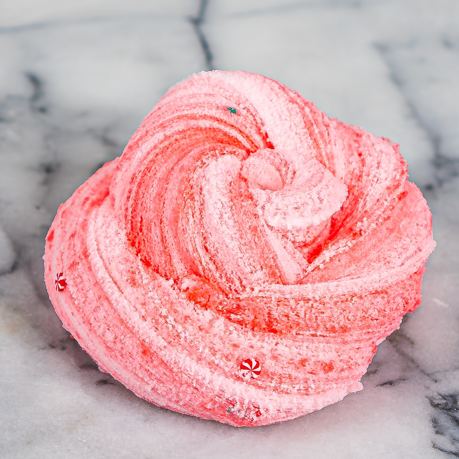 Candy Cane Cloud Slime – !NEW! (for stress relief), red, pink, white, peppermint