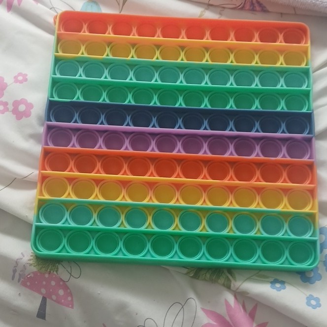 Rainbow Square Pop It Tactile Sensory Toy for Ages 8-11, 12-16, 17 Years & Up