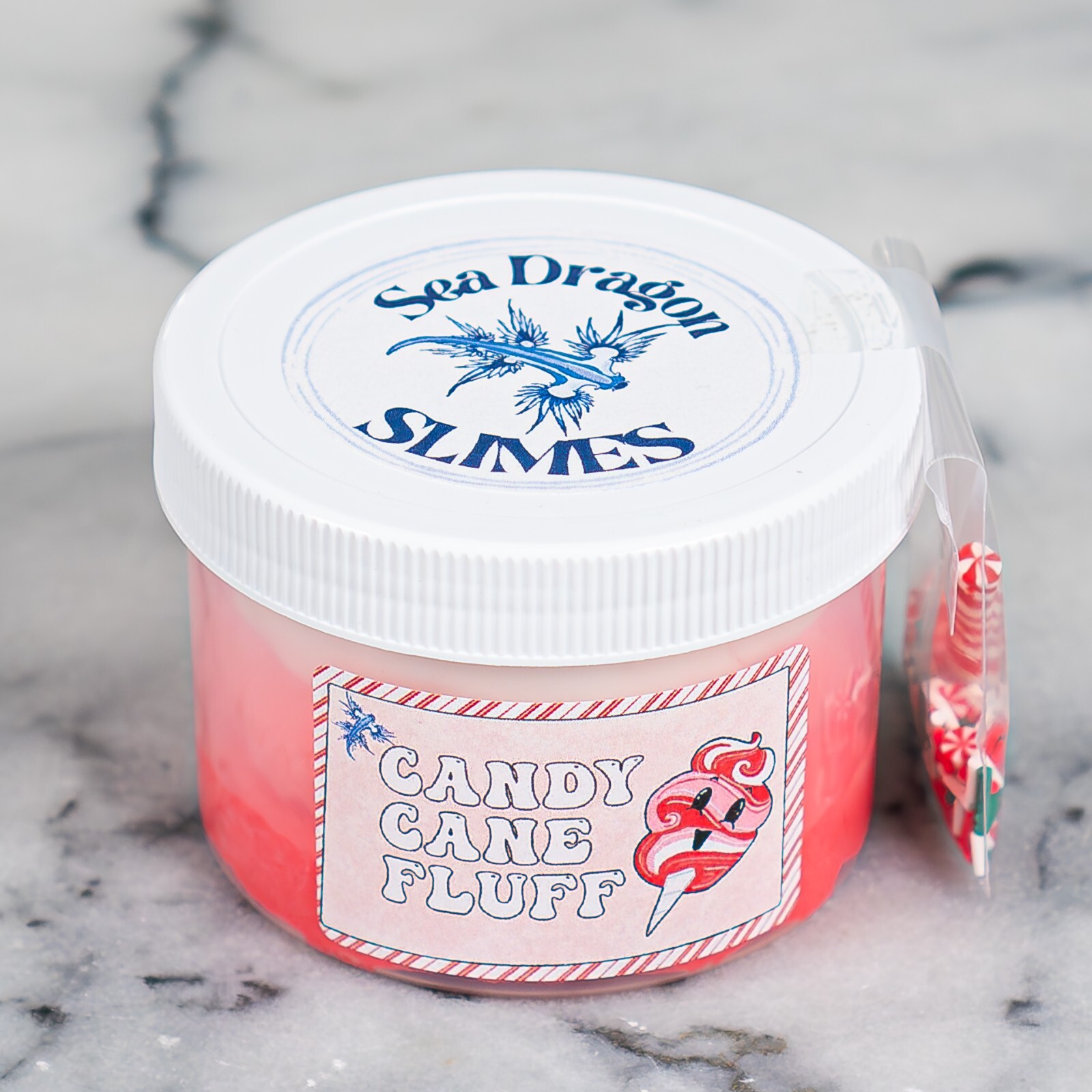 Candy Cane Cloud Slime – !NEW! (for stress relief), red, pink, white, peppermint