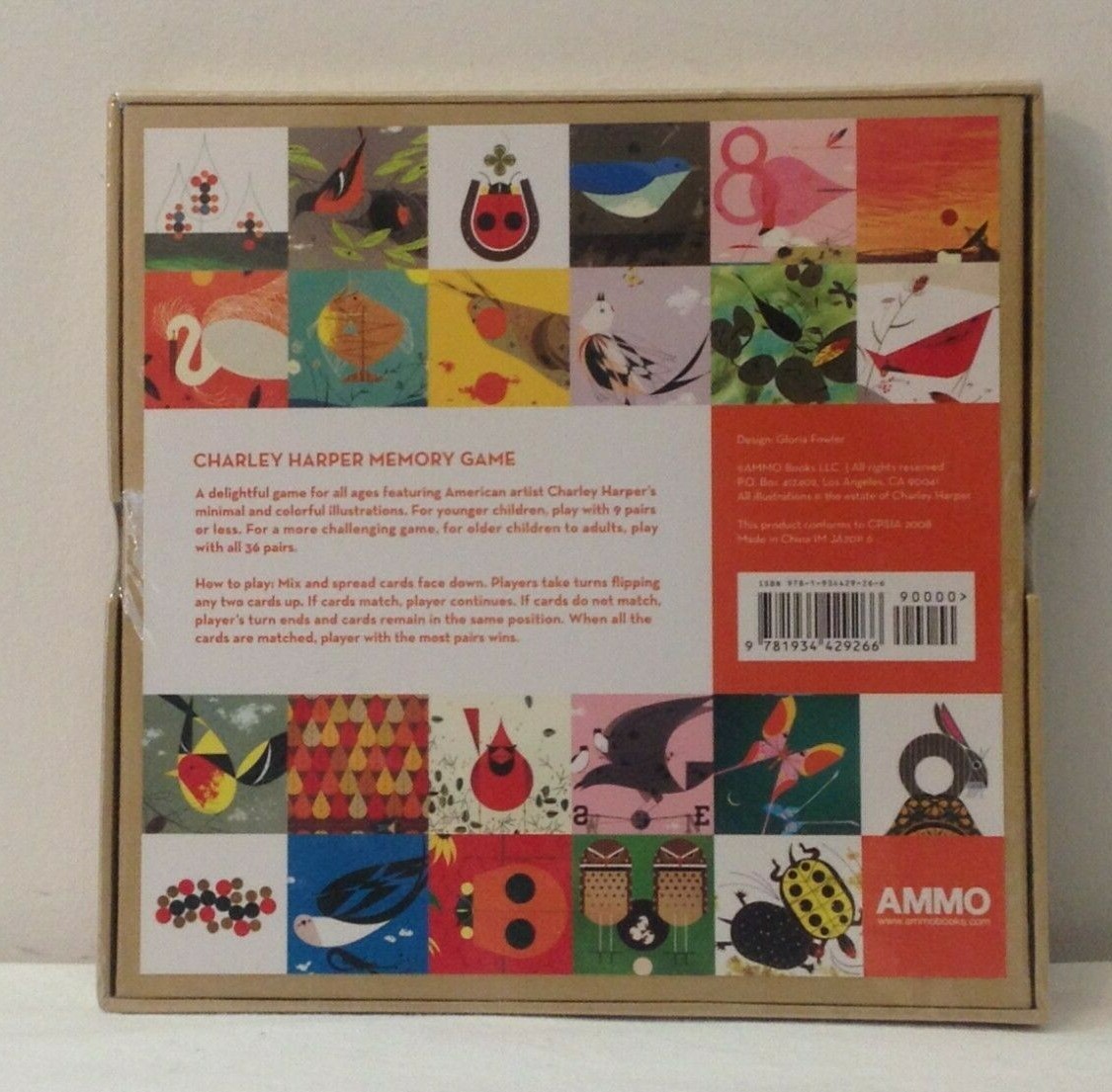 Charley Harper BIRDS Memory Game Mid-Century Modern Bird Artist Sealed Ammo