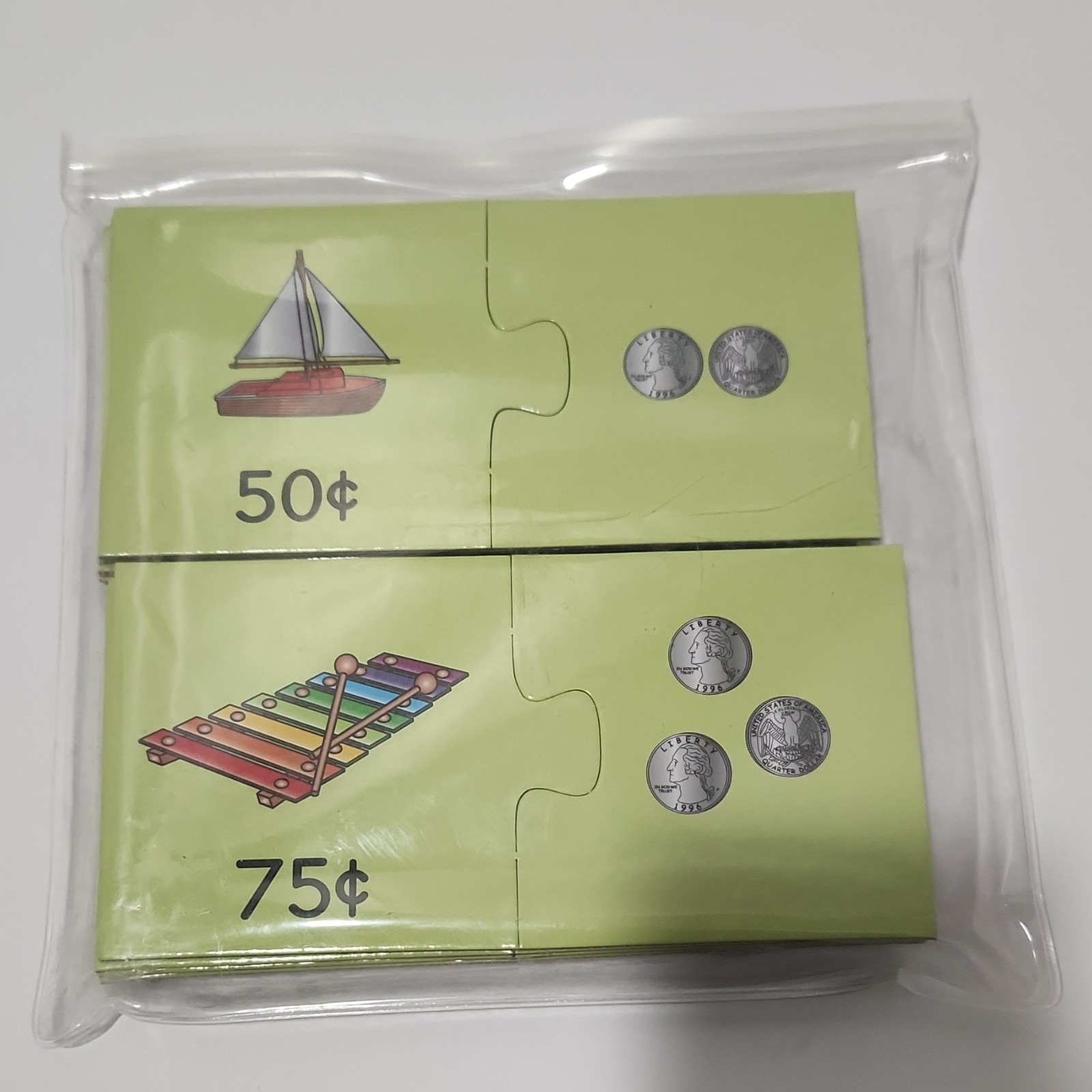 Really Good Stuff Find-a-Pair Puzzles Counting Money to $1.00 Ages 6+, Multicol…