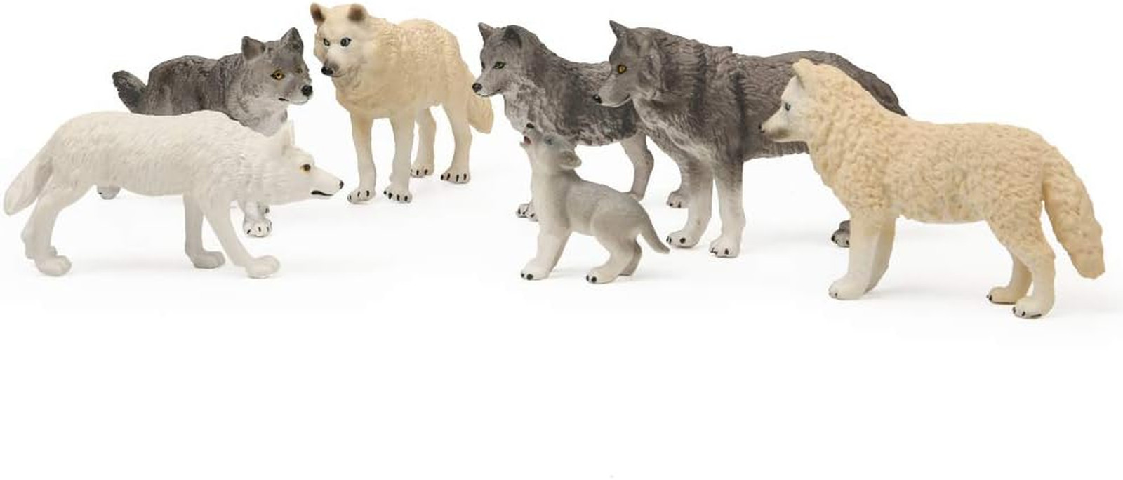 7Pcs Wolf Toy Figurines Set Wolf Animals Figures (Wolf Set B)