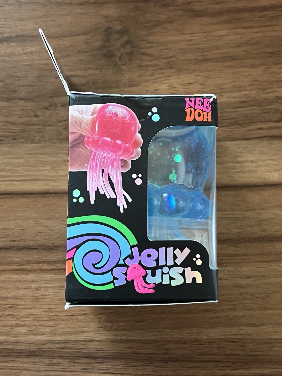 NeeDoh Blue JELLY SQUISH Sparkle Jellyfish Squishy Nee Doh 100% Authentic