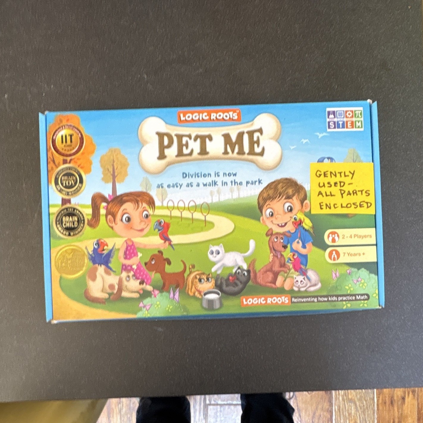 Logic Roots Pet Me Division Math Board Game 2-4 Players Ages 7+