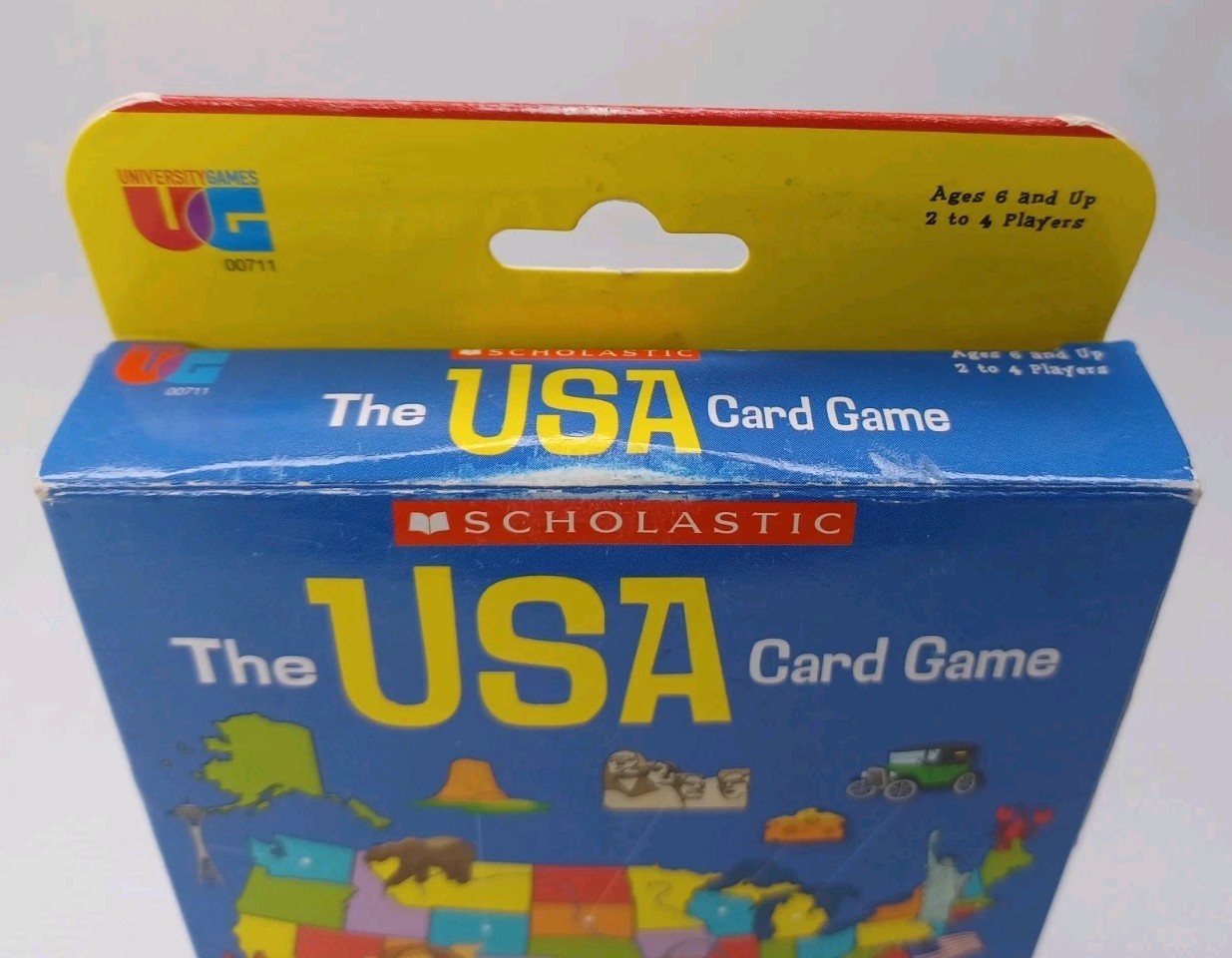 University Games Scholastic The USA Card Game Travel Trivia 2-4 Players Ages 6 +