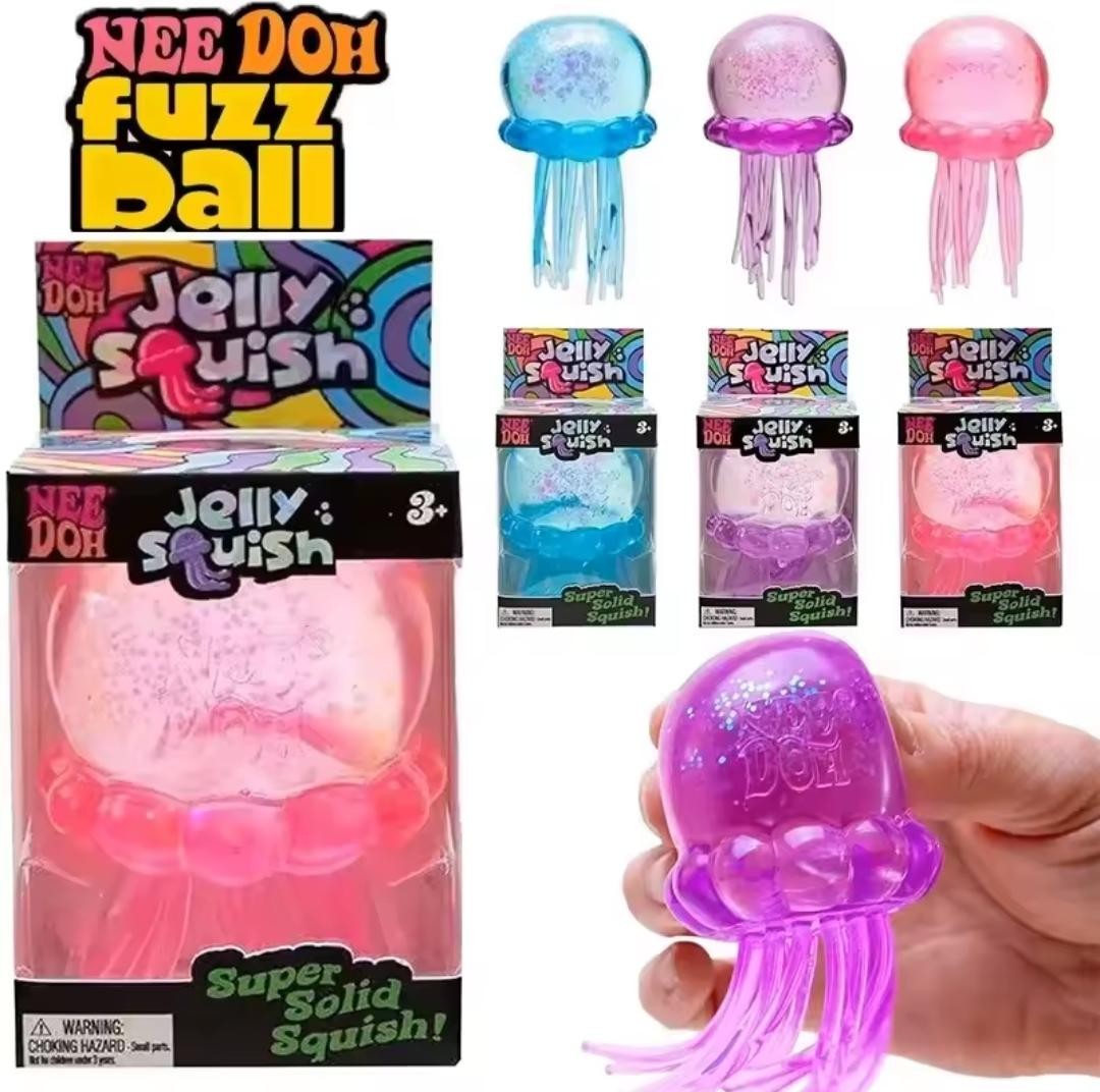 Random Jellyfish Squish Fidget toy NeDoh Soft Squeeze Stress Relief Anti Anxiety