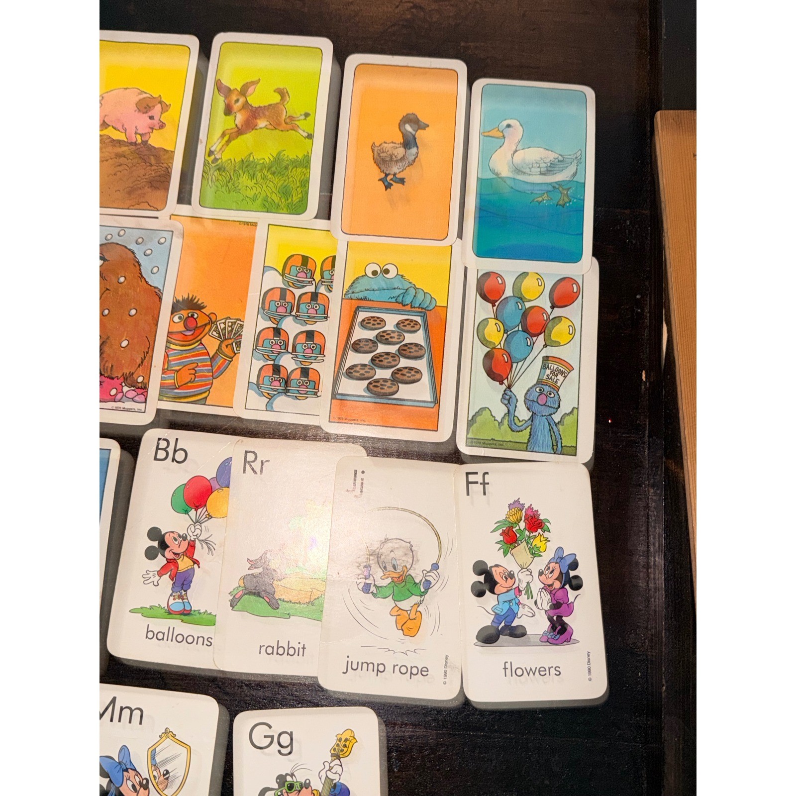 Vintage Disney Mickey Mouse & Sesame Street Muppets Flash Cards Lot 1970s 1990
