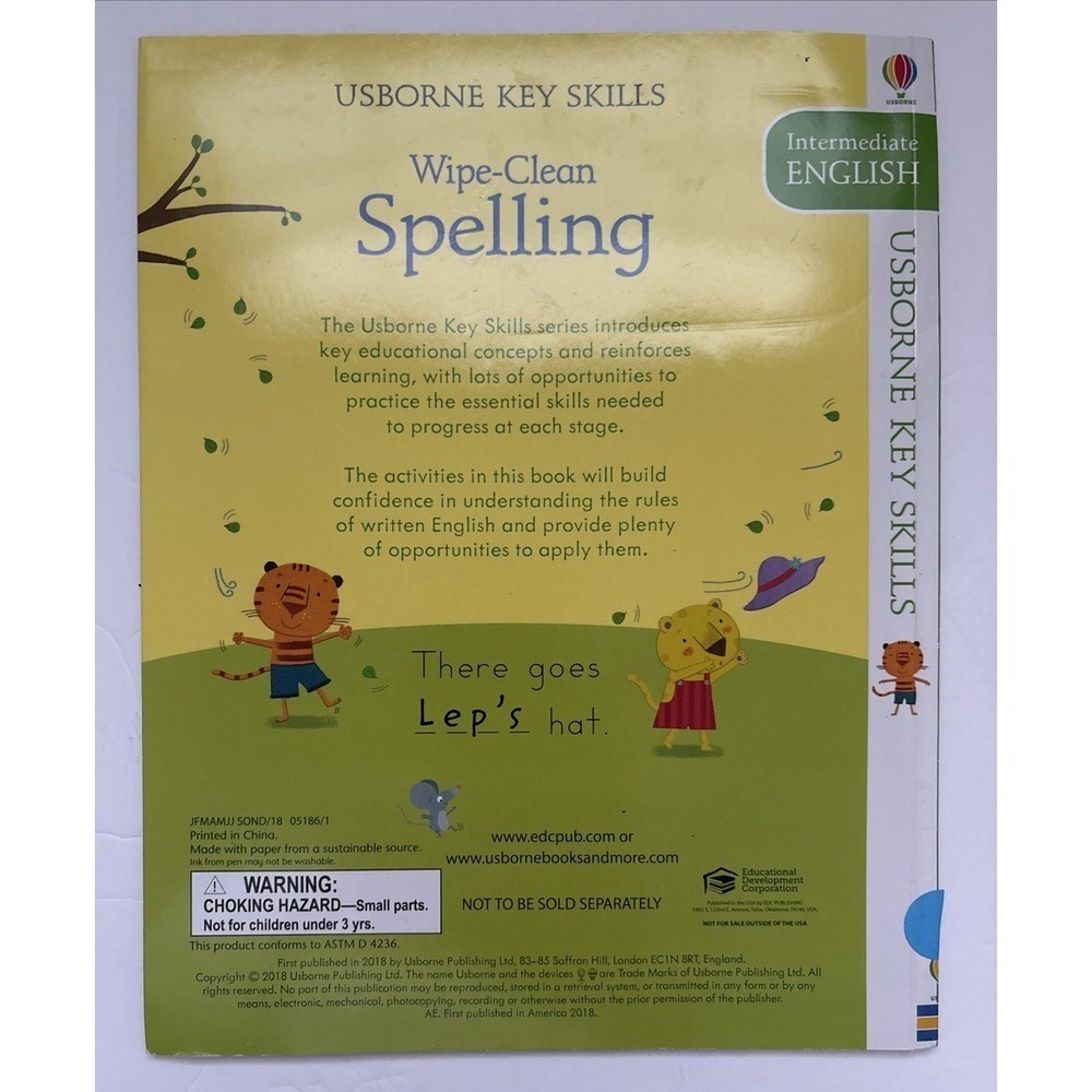 USBORNE Key Skills Lot 3 Wipe Clean Books Workbooks Intermediate MATH/LANGUAGE