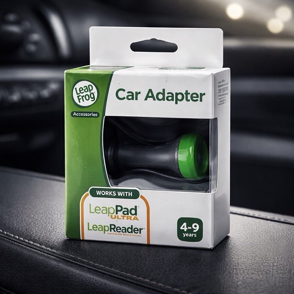 LeapFrog Car Adapter for LeapPad Ultra and LeapReader, Ages 4-7 & 8-11 Years