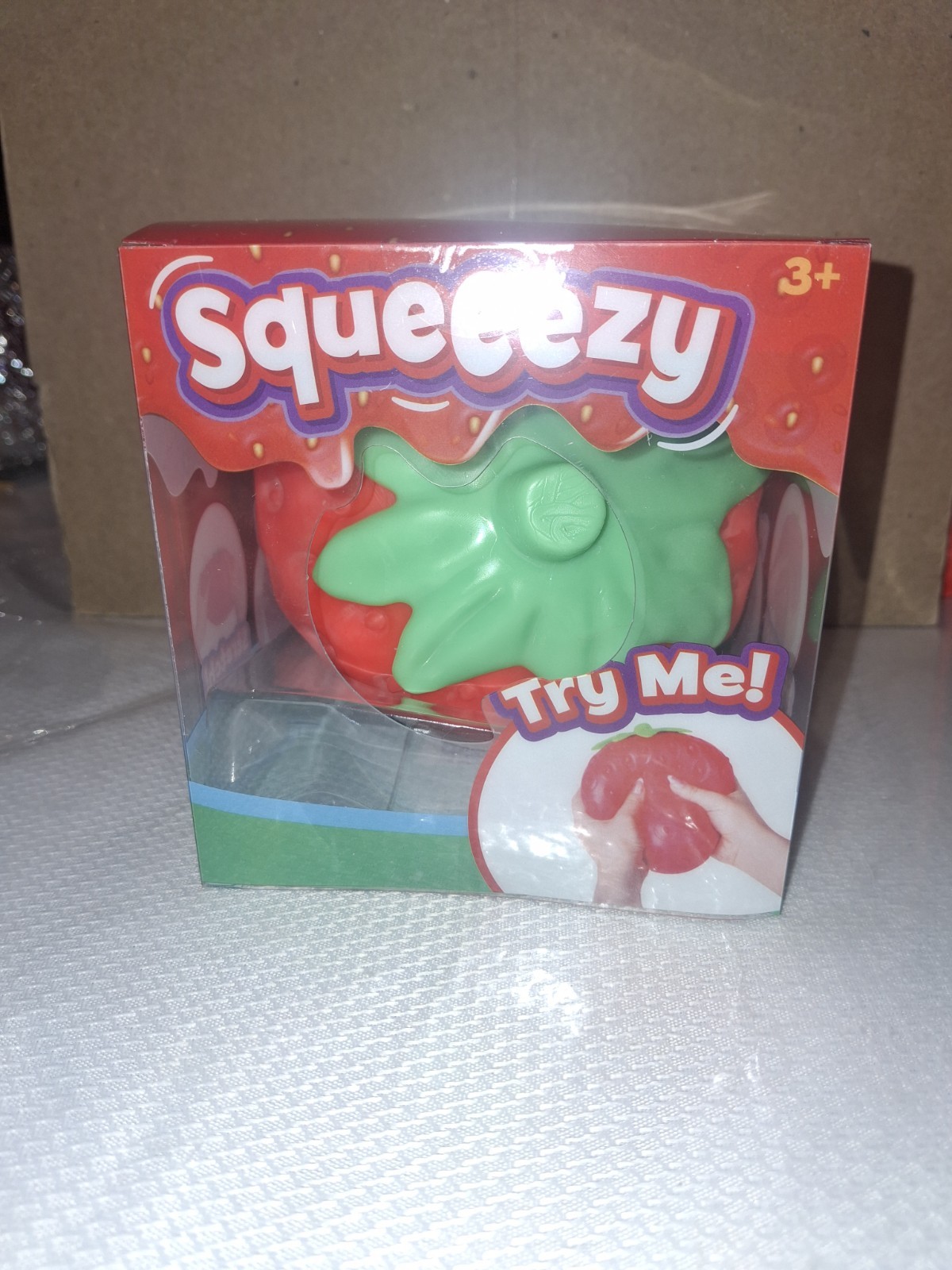 Sunny Days Jumbo Squeezy Strawberry Squishy Toy,New