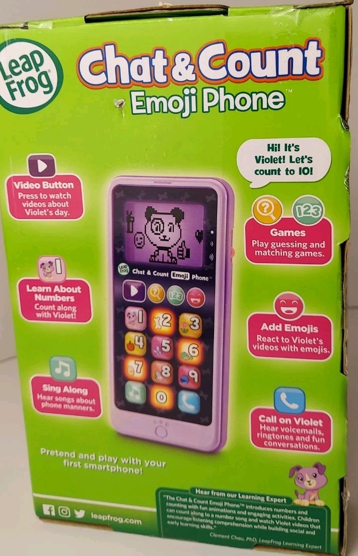 LeapFrog Chat And Count Emoji Phone Purple New
