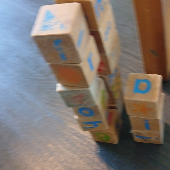 Playskool 1986 Vintage 31 Real Wood Letter Blocks Non-Toxic, And 15 Unknown