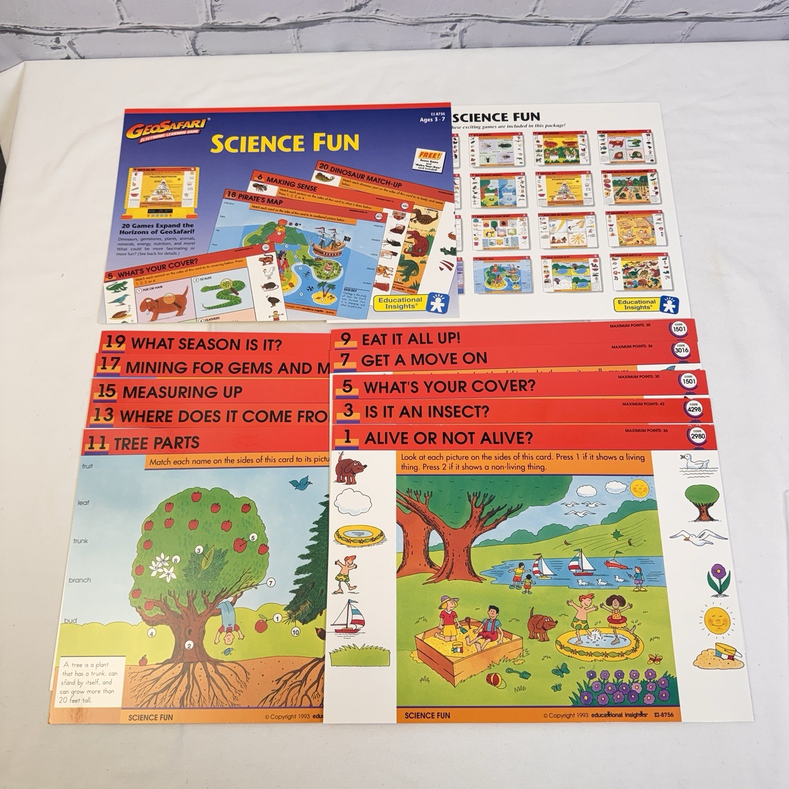 Vintage GEOSAFARI Electronic Learning Game Card Sets Science Math Words Learning