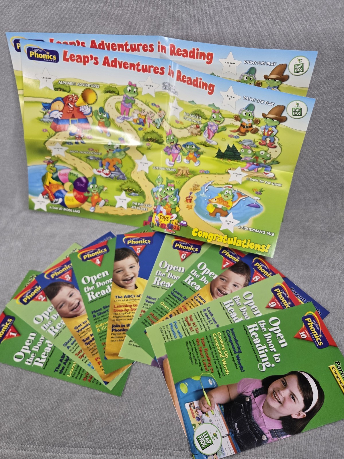Vintage Leap Frog LeapPad Phonics 10 Book Program Pre-K to 2nd Grade w/ Inserts