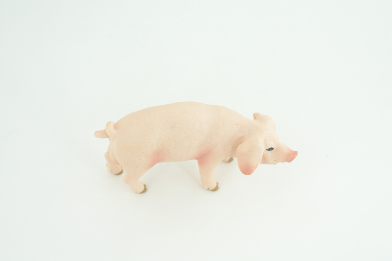 Toy Pig, Farm Animal, Realistic Hand Painted Rubber Model, 4 Inches CH975 BB213