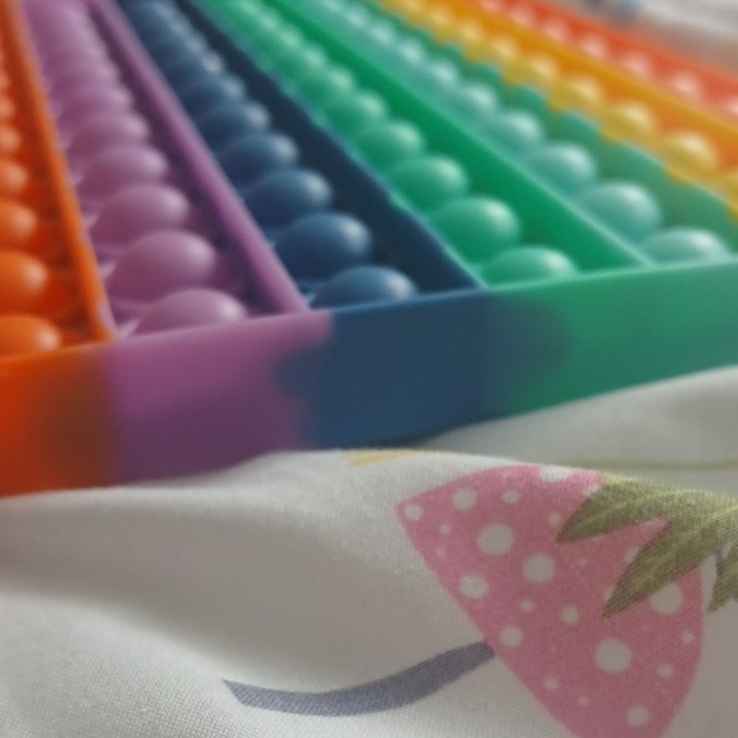 Rainbow Square Pop It Tactile Sensory Toy for Ages 8-11, 12-16, 17 Years & Up
