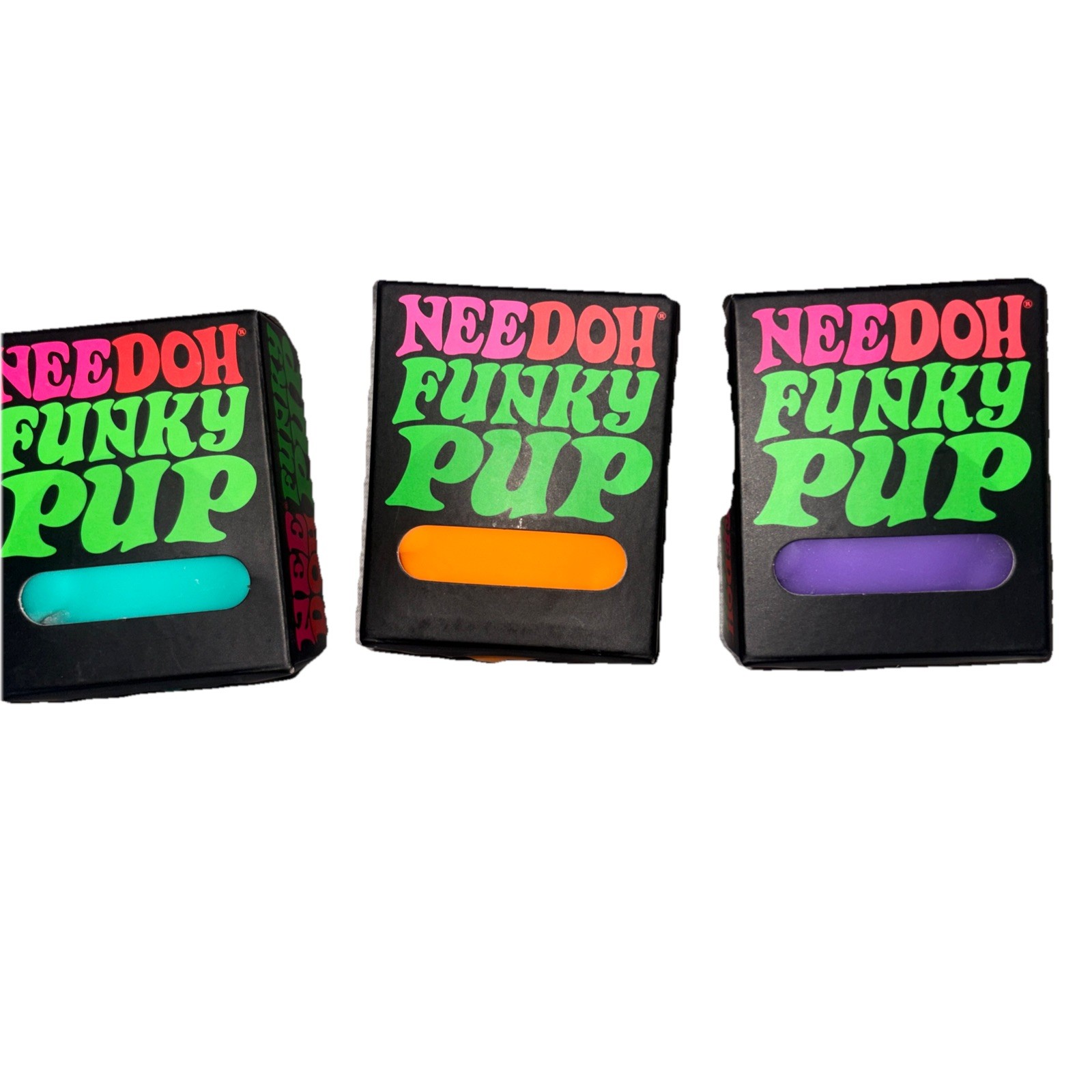 Lot Of 3 NEEDOH Funky Pup – Blue, Orange, Purple NEW!! RARE!! Sensory Squeeze!!