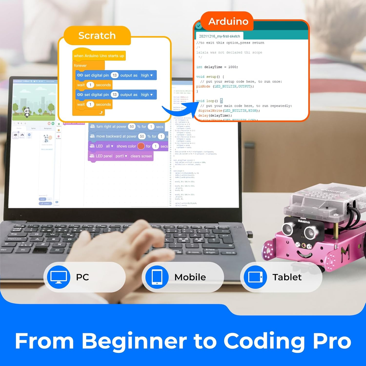 Mbot Robot Kit, STEM Projects for Kids Ages 8-12 Learn to Code with Scratch Ardu