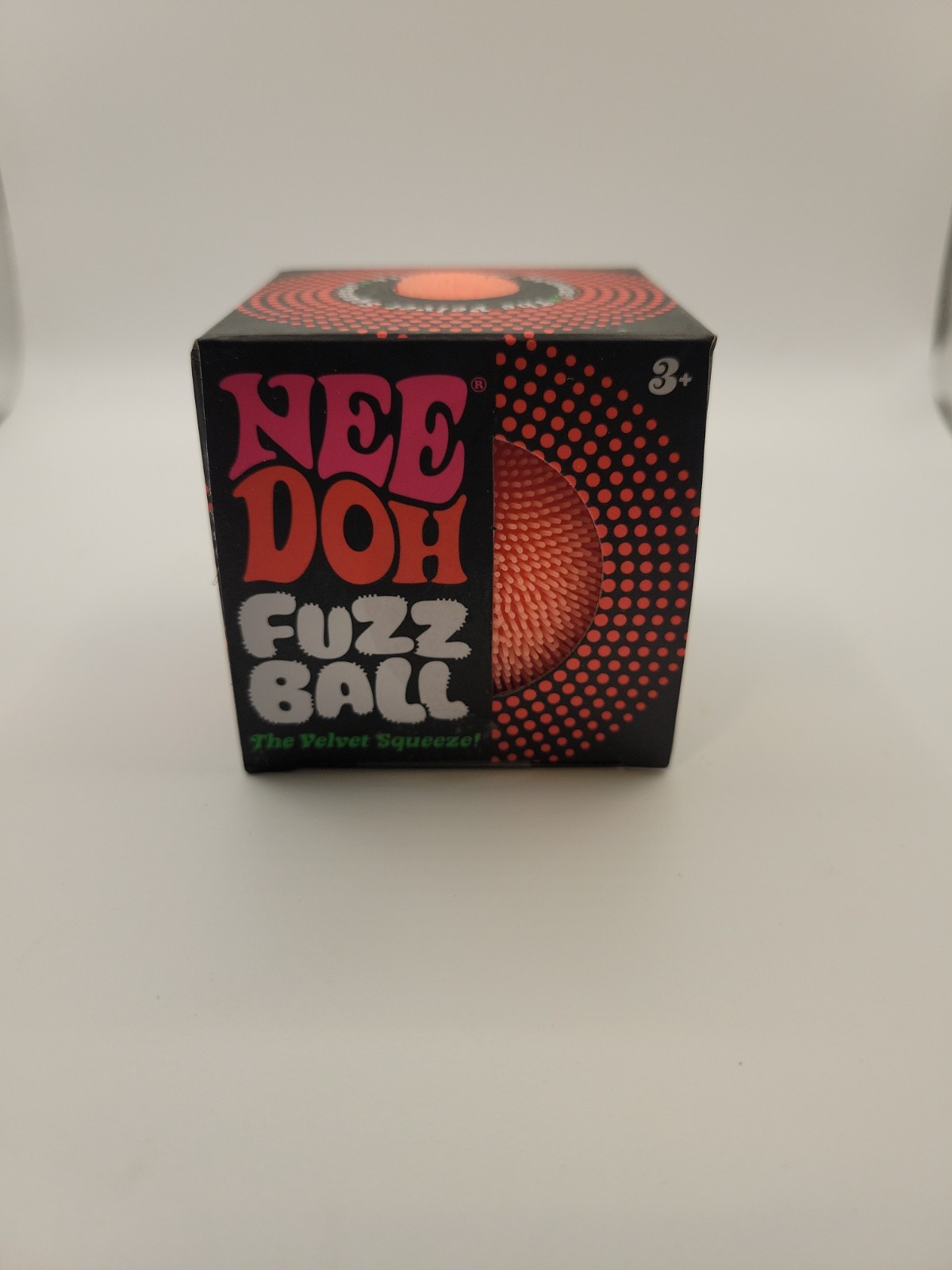 Needoh FUZZ BALL Flower Power Nee Doh Squish Stress Ball NEE-DOH Fuzzball Orange