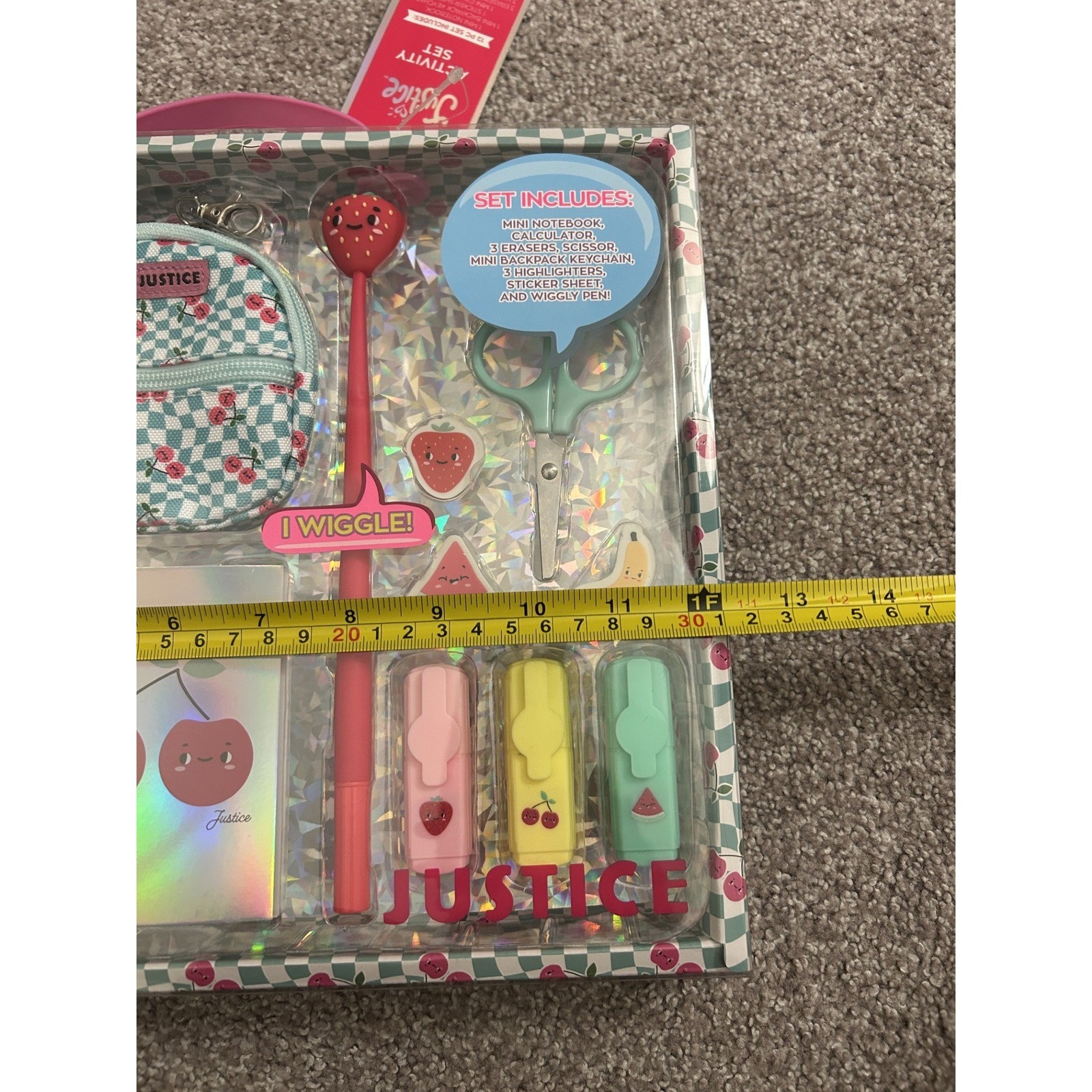 Justice Activity Set Girls OS Teal Pink New 12pc Mini Backpack Stationery Kit