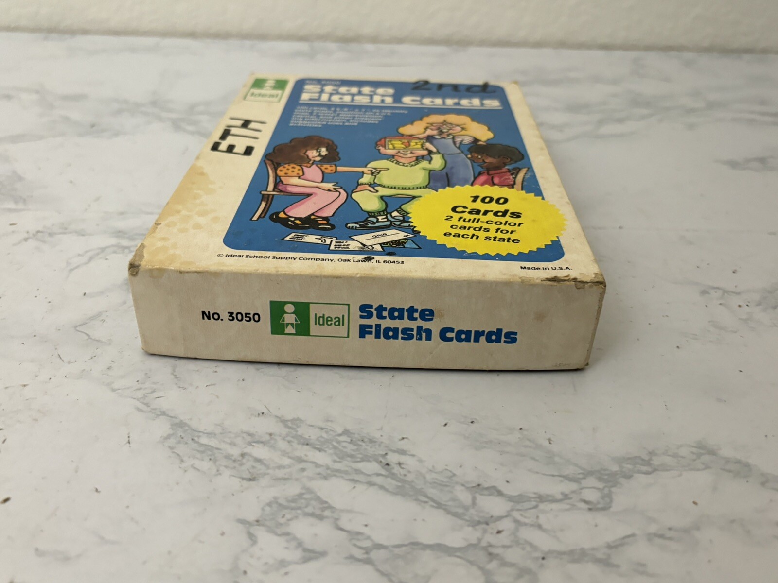 Vintage 1987 Ideal State Flash Cards No. 3050 Full 100 Card Set USA Made S