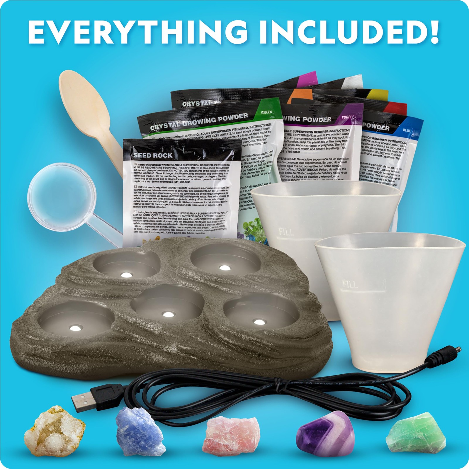 Blue Marble National Geographic Mega Crystal Growing Kit For Kids- Grow 8