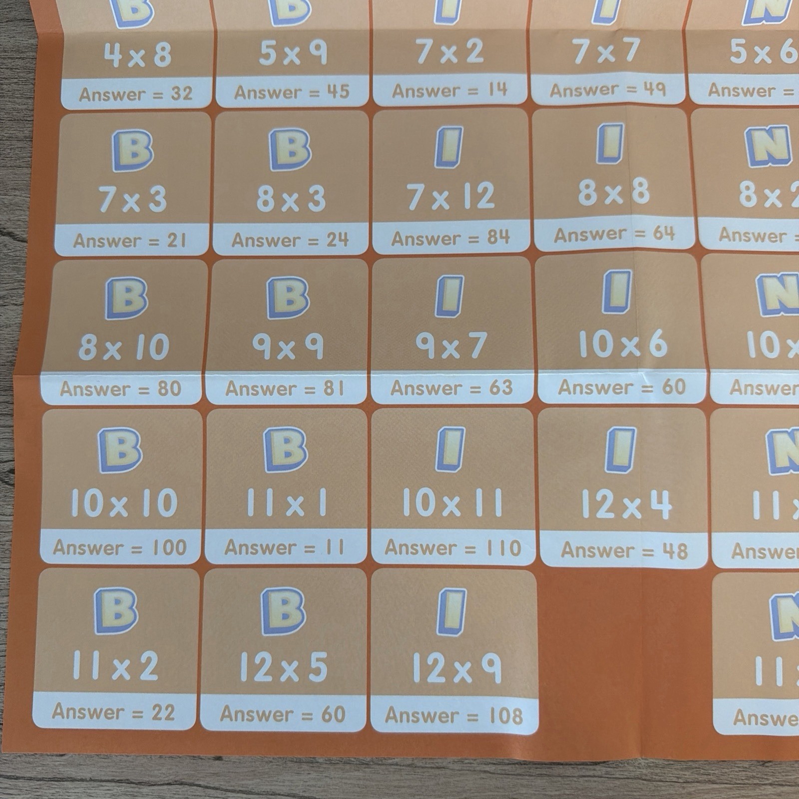 Multiplication BINGO Lakeshore Game Grades 3-4 Up To 36 Players Gently Used