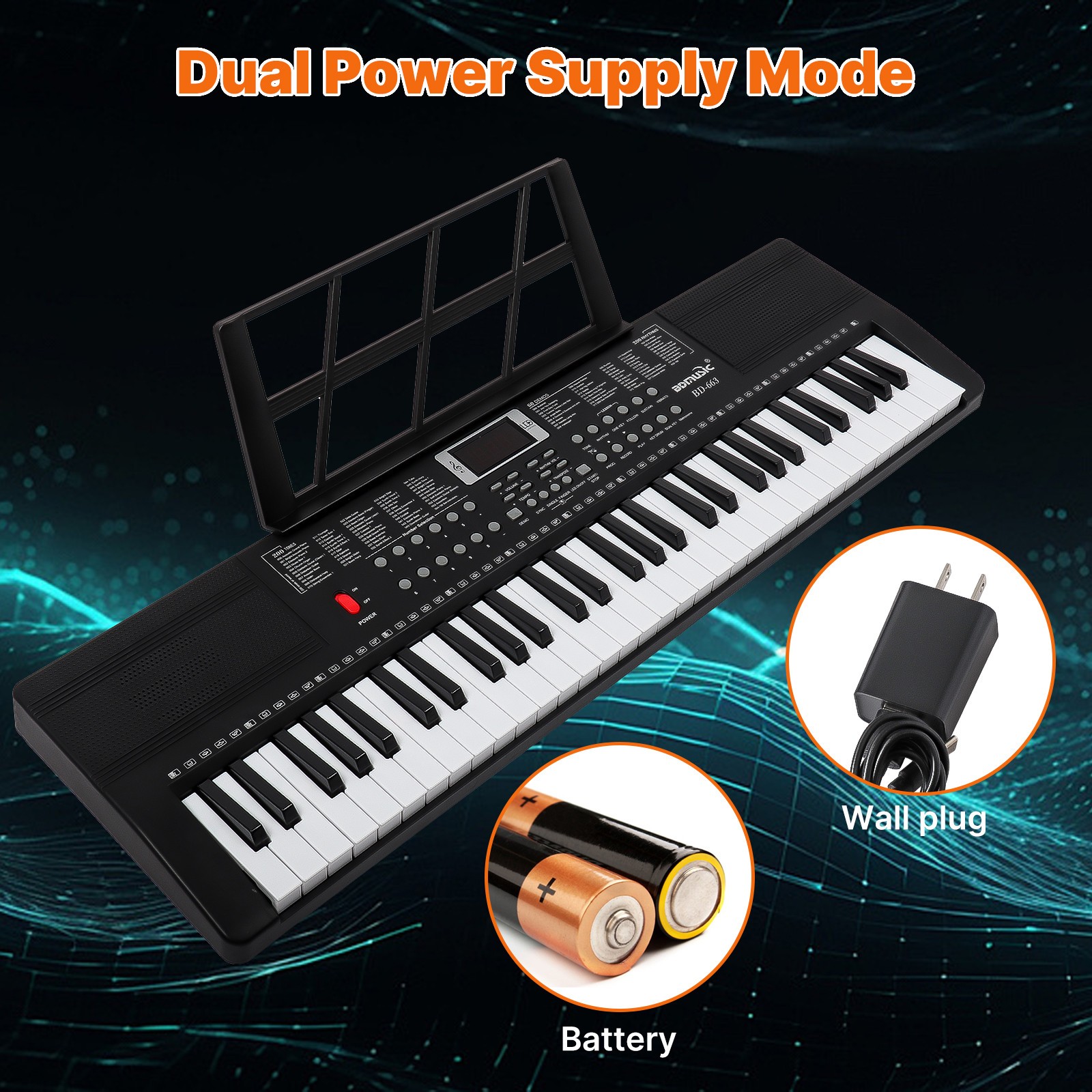 88 Key Electric Digital Piano Keyboard Weighted Key w/Pedal,Power Supply and Bag
