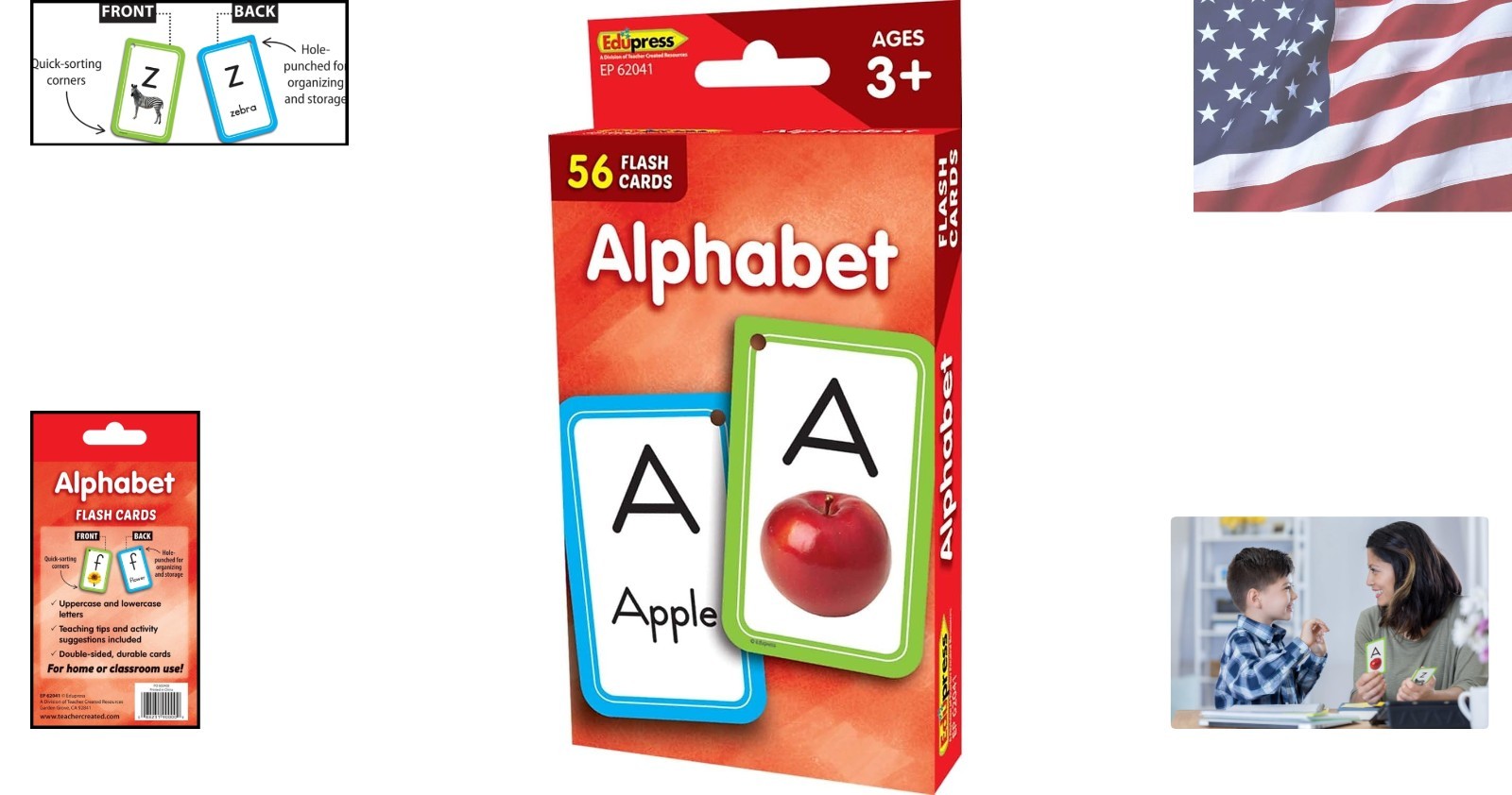 Durable Alphabet Flash Cards – 56 Cards with Teaching Tips for Preschoolers
