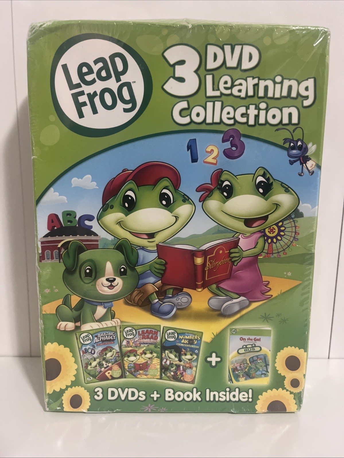 LeapFrog 3 DVD’s Learning Collection Set Alphabet, Numbers, & Read Plus Book New